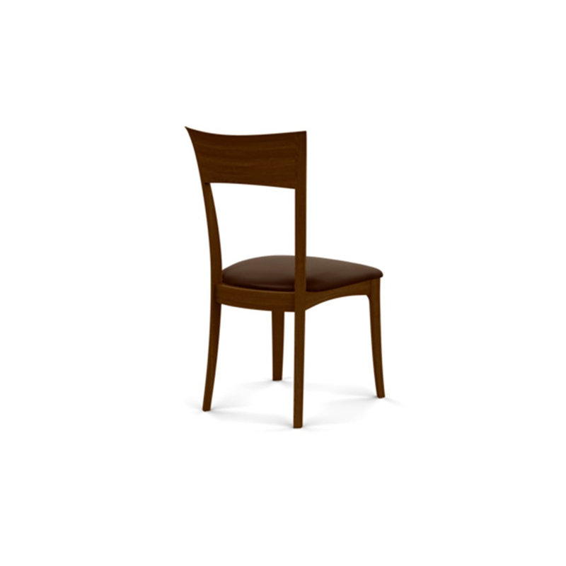 Ingrid Upholstered Dining Chair, Coffee Leather, Natural Walnut