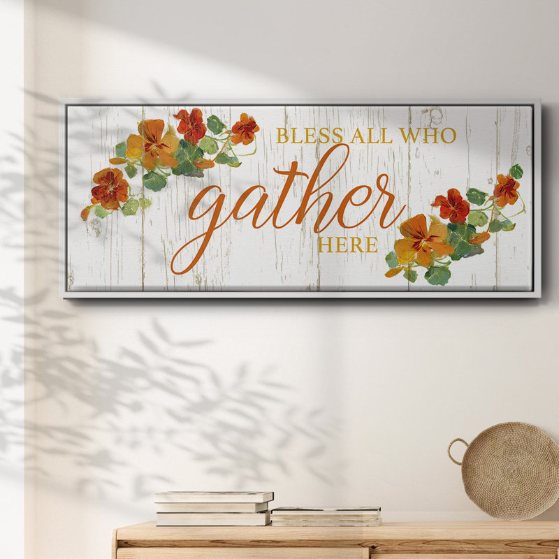 «Gather Here», toile encadrée, H 12 po x l 30 po