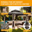 Pavillon de jardin d'extérieur en acier galvanisé avec double toit-123281490-123281489