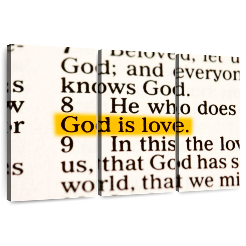 Tergel God Is Love, typographie, H 24 po x l 38 po