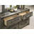 Rustic Grey Nightstand with Antique Brass Colour Drop Handles