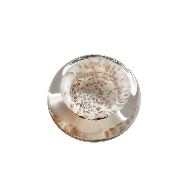 Ludlow Bowl-Brown Spots-Lg, 3.25" H x 8" W x 8" D