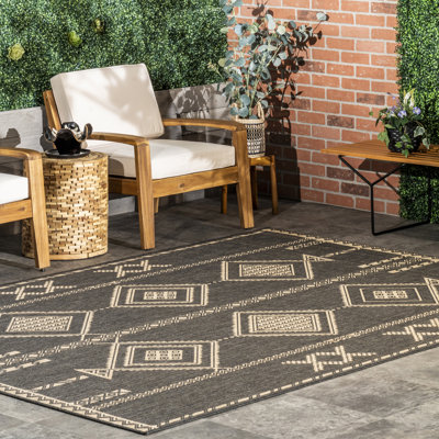 Tapis intérieur / extérieur géométrique pour patio Karder
