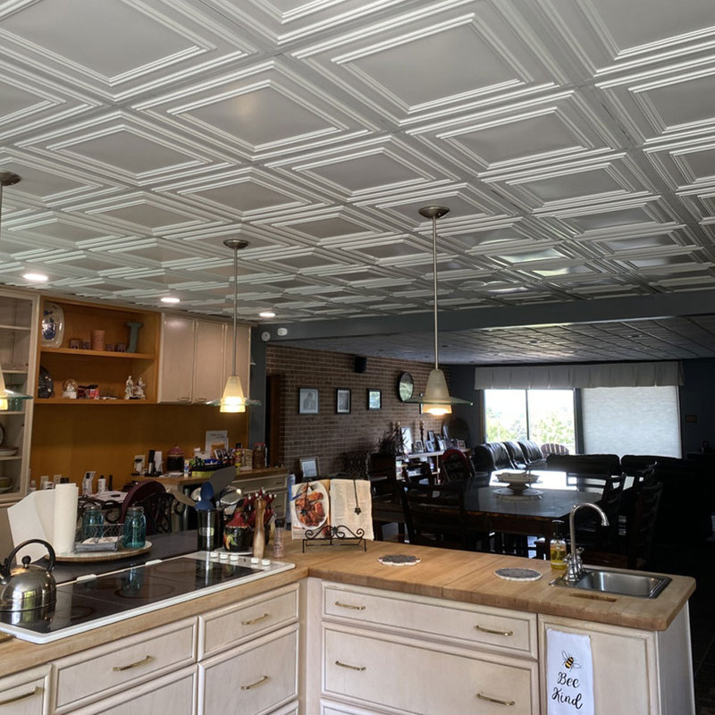 Tuile de plafond économique en PVC blanc, L 24 po x L 48 po, Blanc