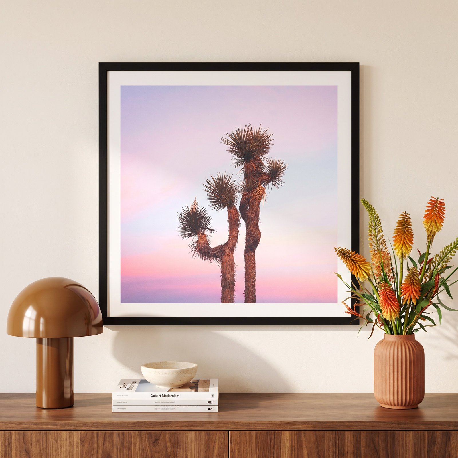 Desert Skies by Catherine McDonald, 20" H x 20" W x 0.75" D, Black Single Picture Framed, Yes