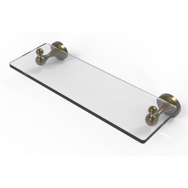 Godin Industrial Pipe Shelves, Antique Brass, 16 Inch