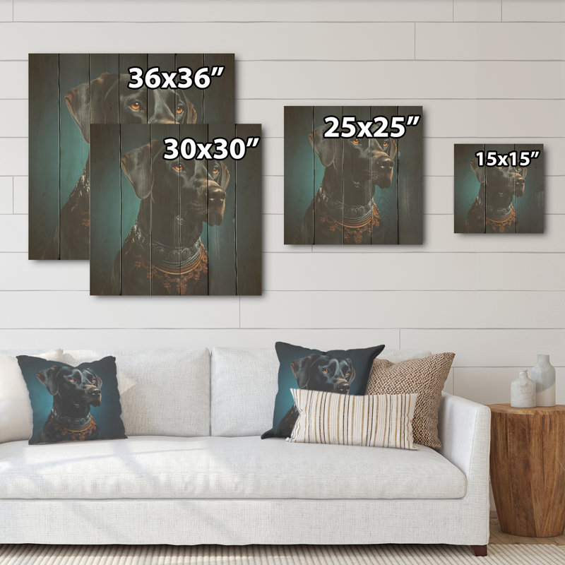 Chien, élégance afghane - Art mural en bois sur bois de pin naturel, H 36 po x l 36 po