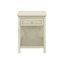 Table d'appoint transitionnelle avec tablette inférieure et rangement en blanc antique 2 pour chambre à coucher