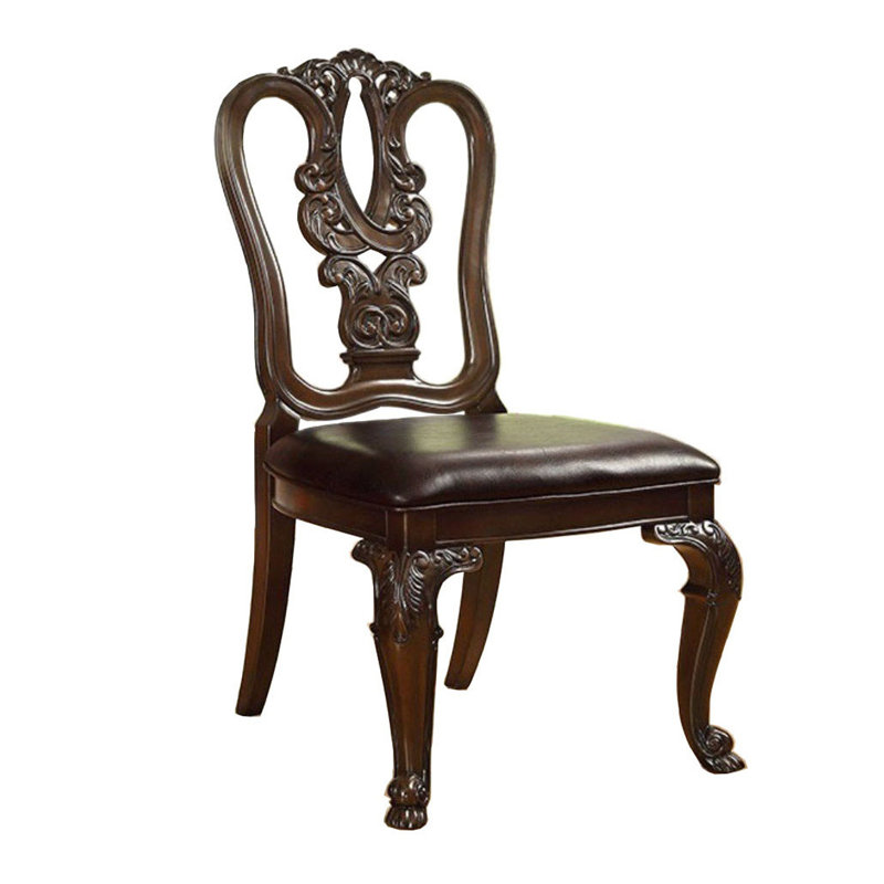Chaise d'appoint à dossier Aney en cerisier brun / brun foncé Akiyo