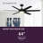  Brawn 64 inch Indoor/Outdoor Ceiling Fan with LED CCT Select Light Kit and Remote Control - Black with Black blades-98423953-98423952