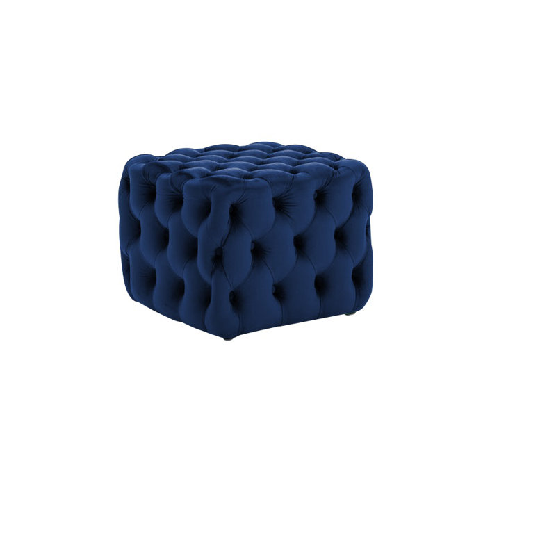 Crooks 75cm Wide Tufted Square Ottoman, Blue