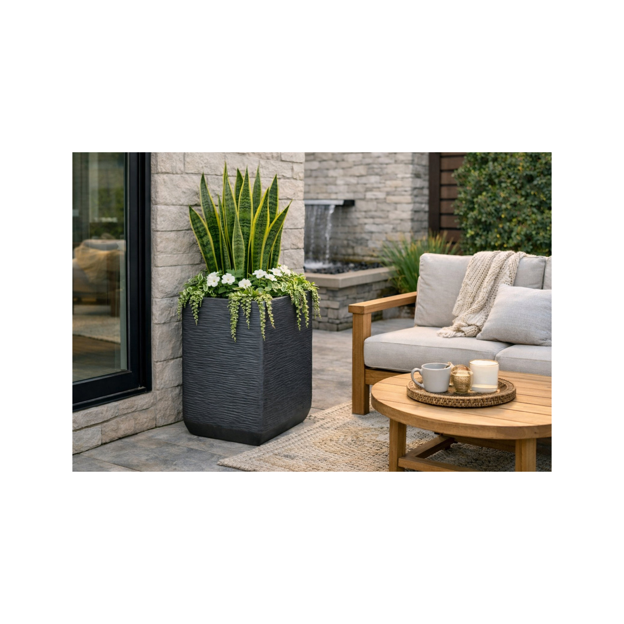 Lightweight Metropolitan Tall Square, Gray, 35.5" H x 24" W x 24" D