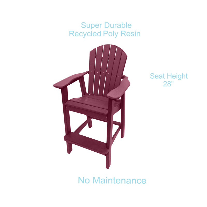 Ansel Tall Adirondack Chair, Poly Outdoor Furniture, Dark Red