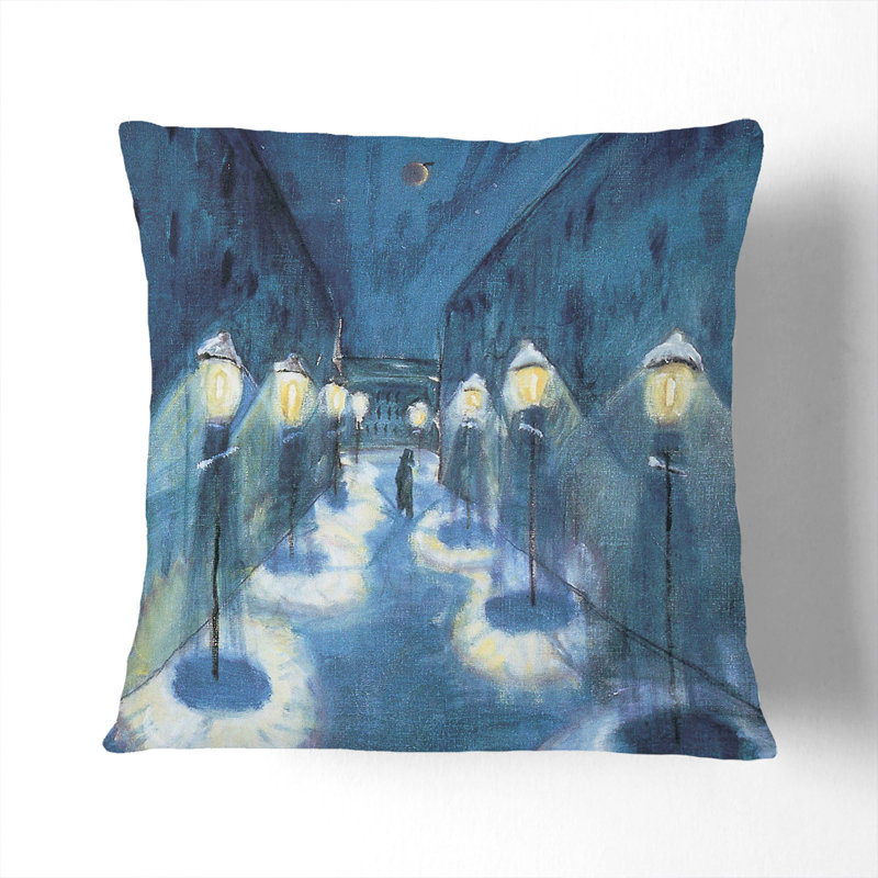 Night Road Square Throw Cushion, 55cm H x 55cm W x 20cm D, Stone