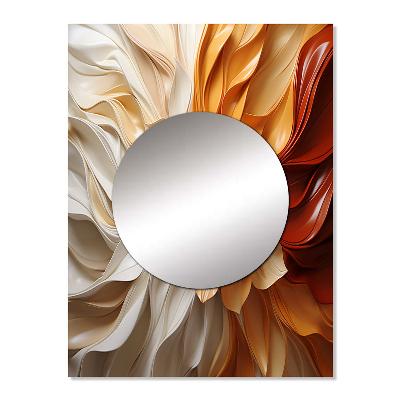 Sunlit spiral - abstrait spirales murales uniques, 32 po x 24 po
