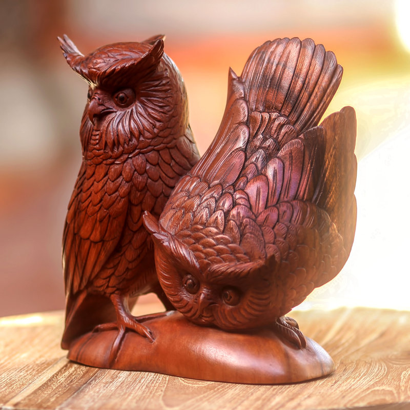 Figurine oiseau en bois fait main Arles