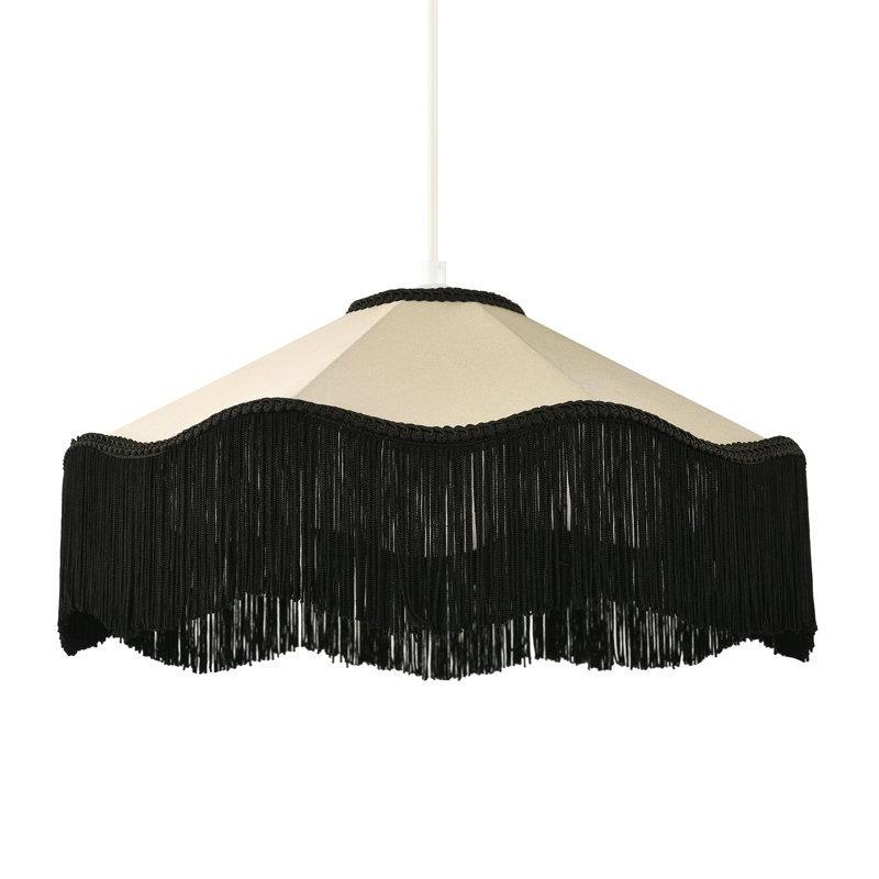 20cm H Silk Dome Pendant Shade ( No Direct Attachment Method ) in Black