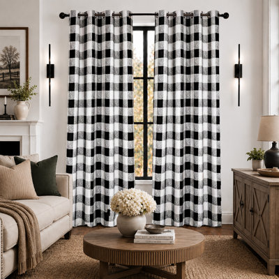 Burtonsville Buffalo Plaid Curtains 2 Panels Grommet Curtain Blackout Thermal Insulated Window Drapes
