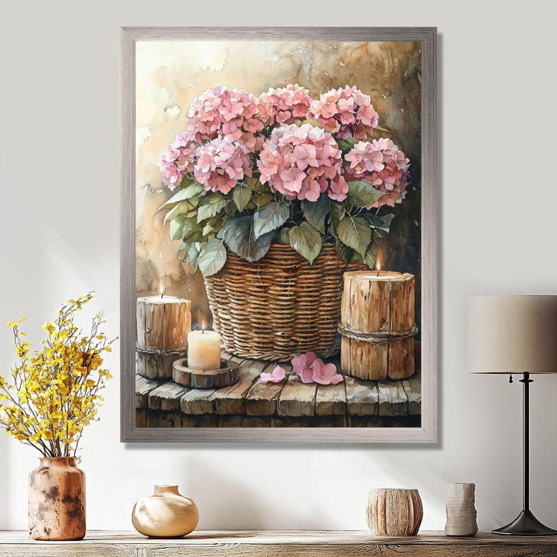 Hockett - impressions murales florales, Argent argent, H 32 po x l 24 po, Reproduction encadrée sans passe-partout