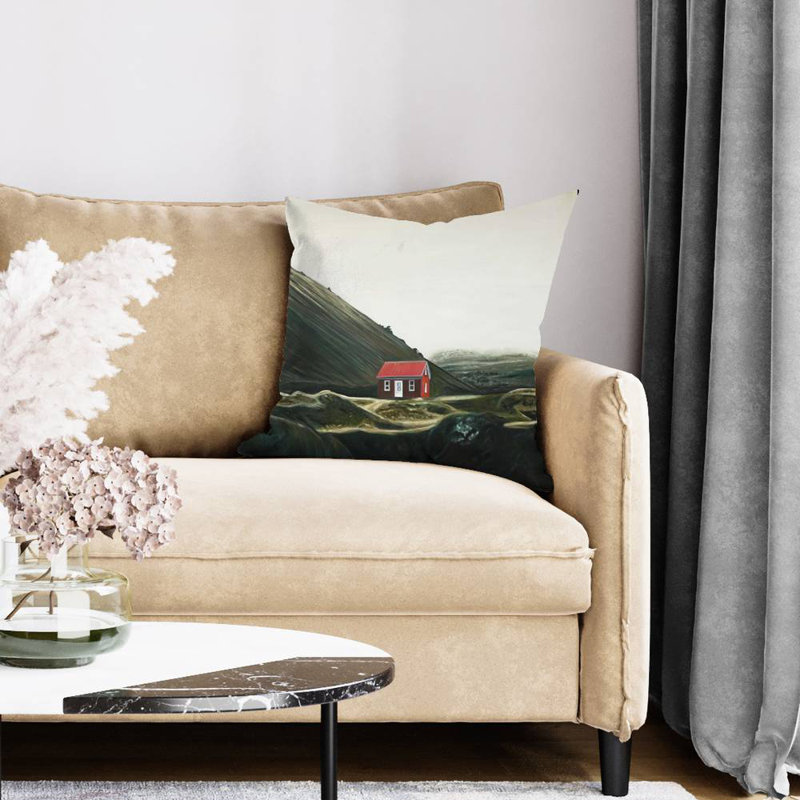 Isolated shack - 20"x20" Throw pillow cover - Poly twill - Print on demand