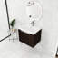 Meuble de salle de bain avec lavabo en résine de 61 cm (24 pouces), meuble à double porte, meuble-lavabo élégant offrant une grande capacité de rangement.