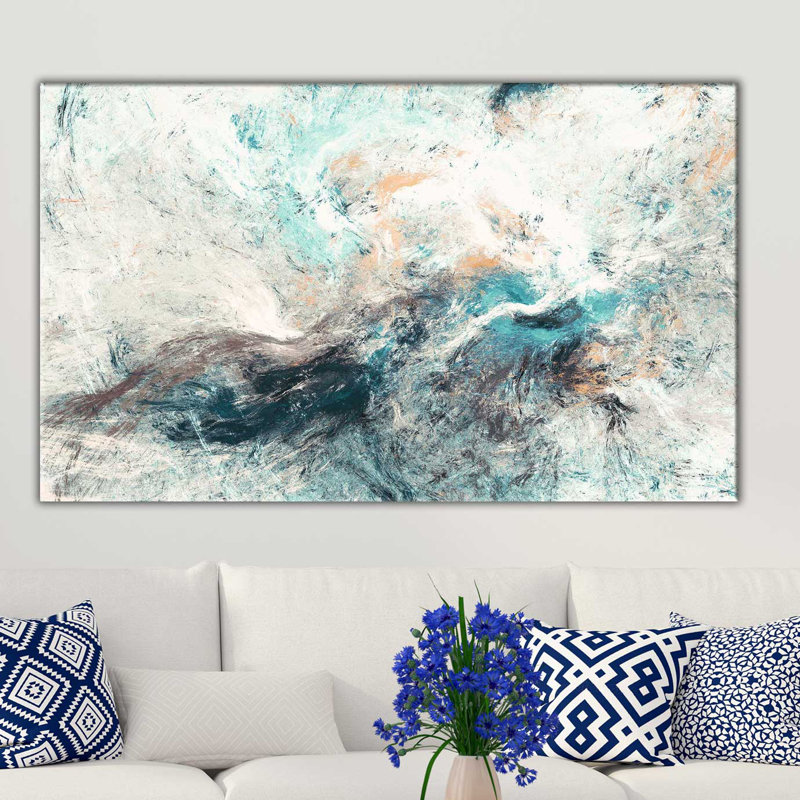 « modern expression », reproduction de peinture à l’acrylique sur toile tendue, H 24 po x l 40 po x P 1,5 po