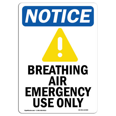 Breathing Air Emergency Sign with Symbol
