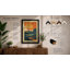 Sunset Over Mountain Retro - Framed Print-1188817371-1188817368