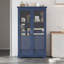 Armoire de cuisine autoportante avec portes en verre et 4 tiroirs intégrés-1338314214