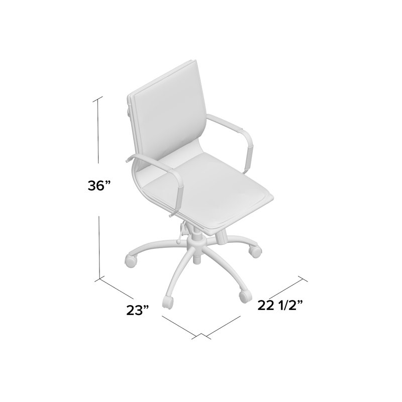 Chaise de conférence Chaseton, Similicuir blanc, Chrome