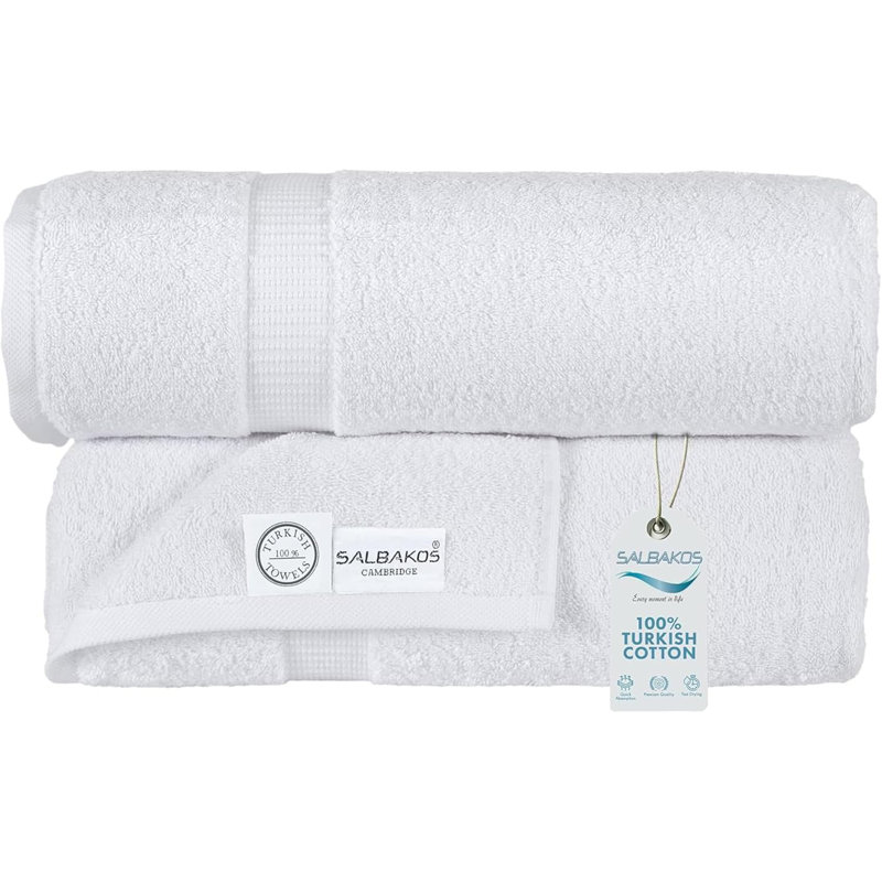 Premium Turkish Cotton Bath Sheet Set of 2 Plush Absorbent and Quick Drying Towels for Ultimate Comfort 30"x60"
