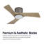 Ventilateur de plafond 36 po à 3 pales en bois massif avec télécommande intégrée et DEL intégrée-2047132070-2047132120-2047132125
