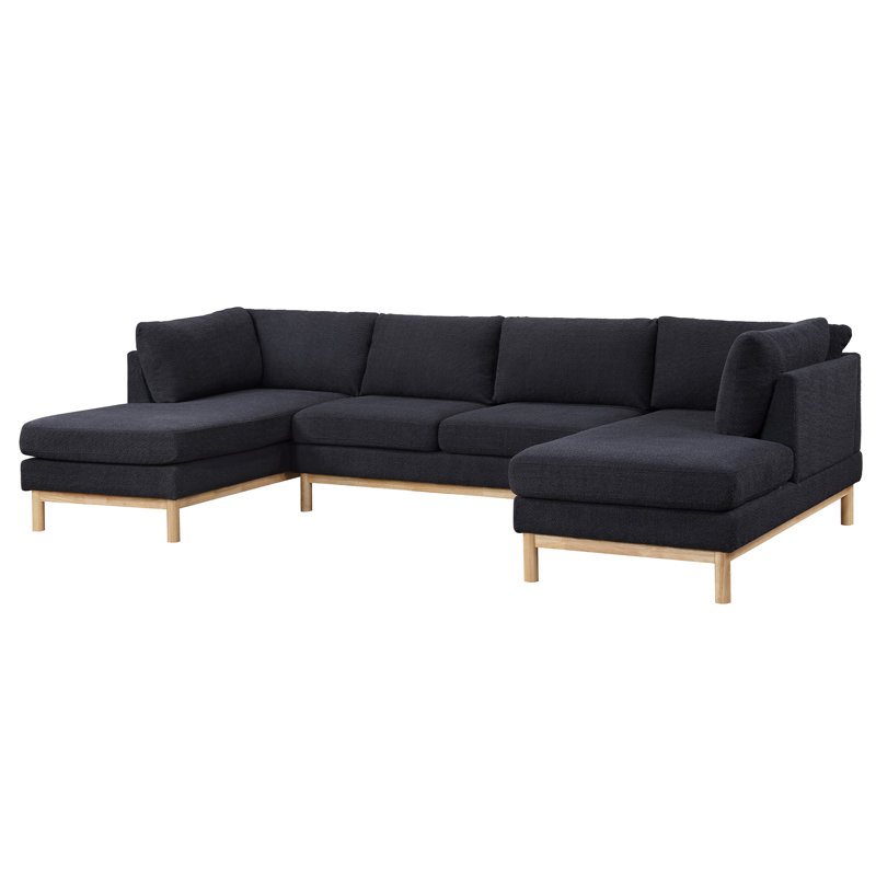 124" Wide Double Chaise U-Shape Sectional Sofa