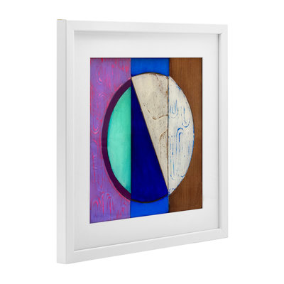 Structured Blue Circle Framed Print Under Glass, design by Matthew Finger