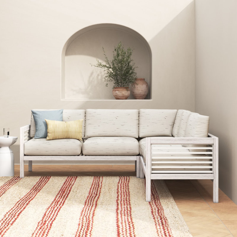 Canapé modulaire avec coussins Torland, Parchemin de fréquence Sunbrella®