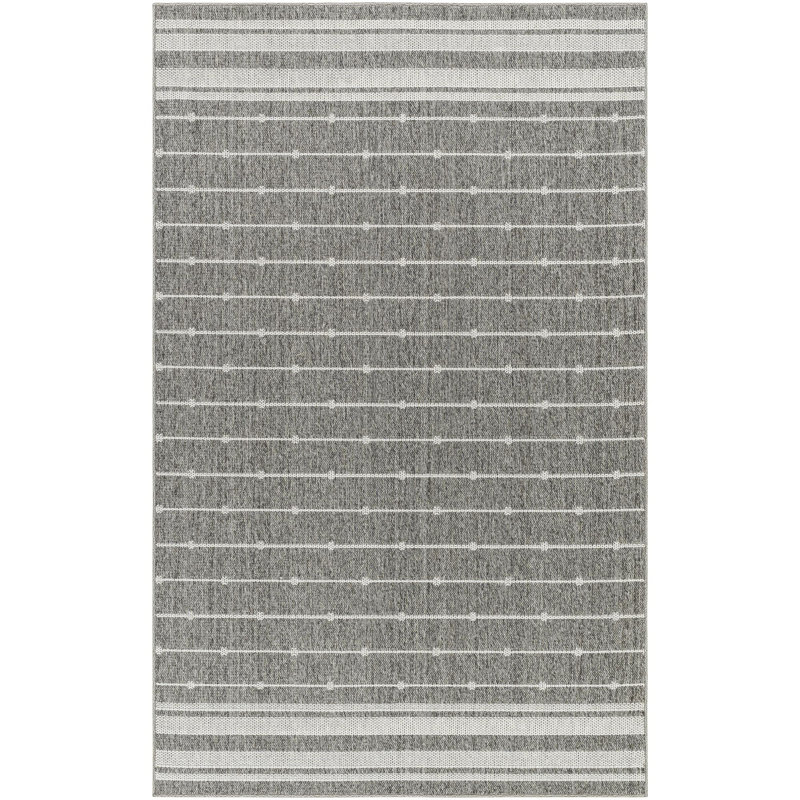 Tapis extérieur gris / blanc Sora, Carré 7 pi 10 po