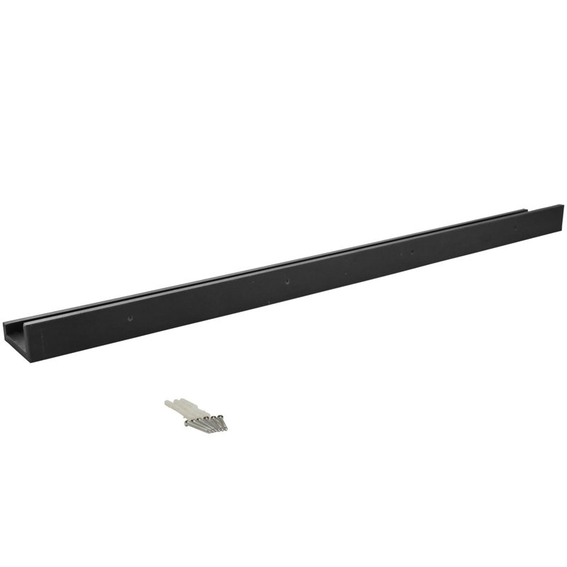 Harbour Housewares - Floating Picture Ledge Wall Shelves, 4cm H x 57cm W x 10cm D, Black