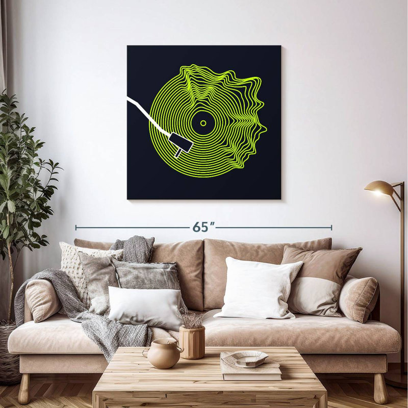 Abarca Neon Vinyl Record, 39" H x 39" W