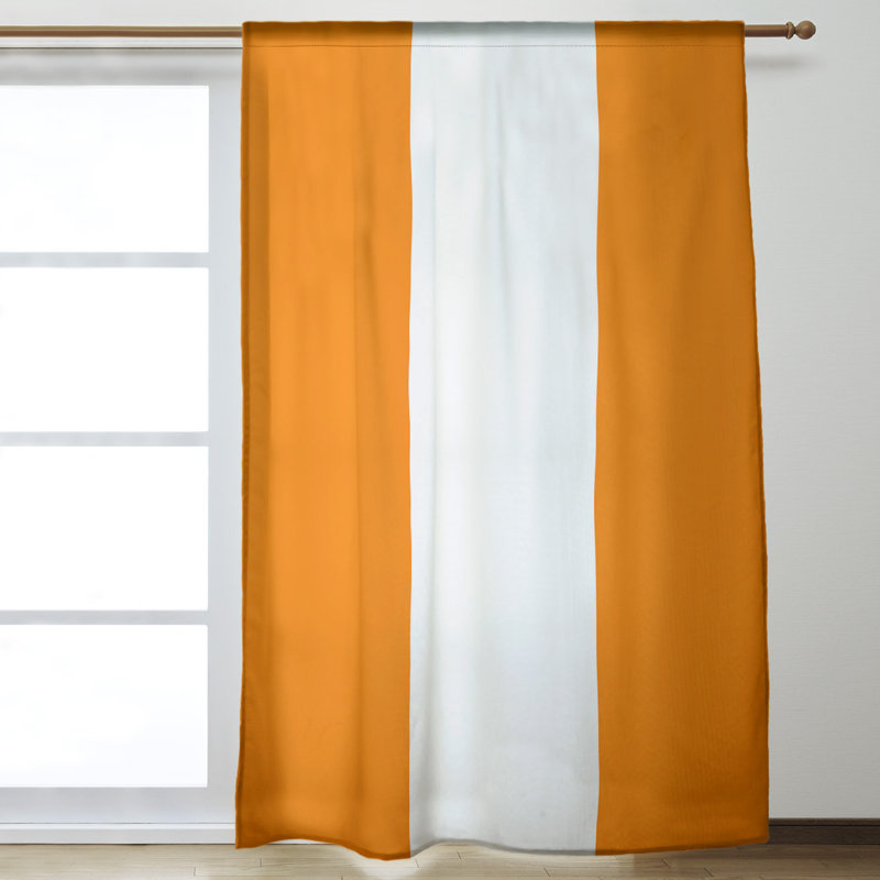 Mississippi Rebellion Sateen Room Darkening Curtain Single Panel, Yellow/White