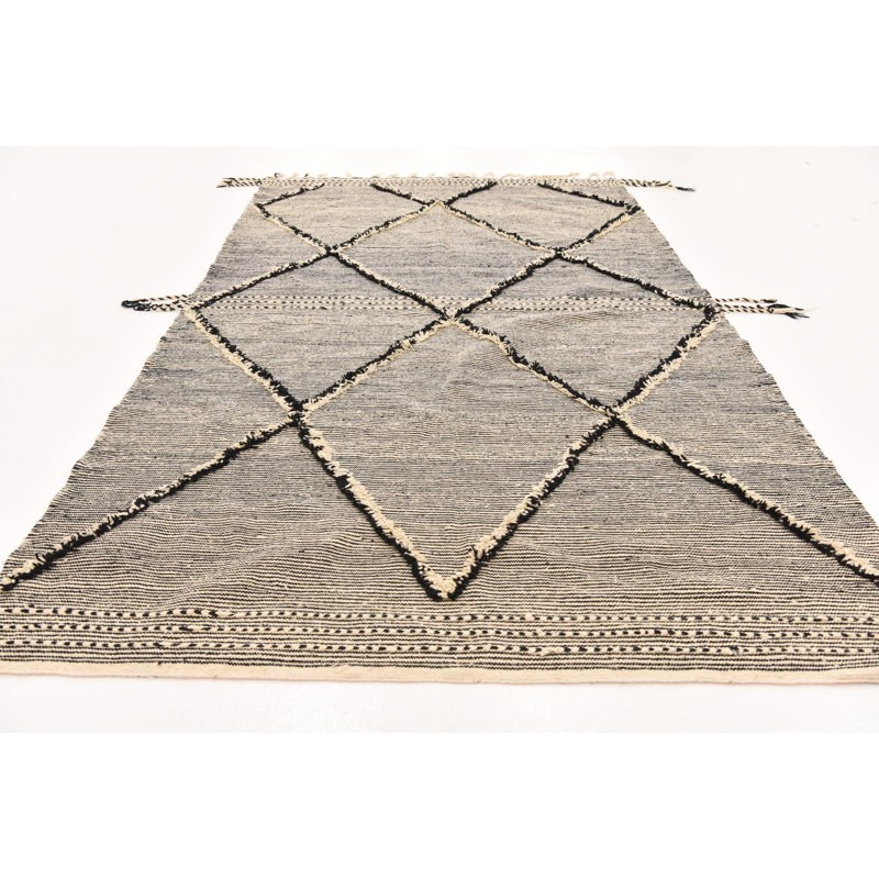 Tapis noir et blanc Parra