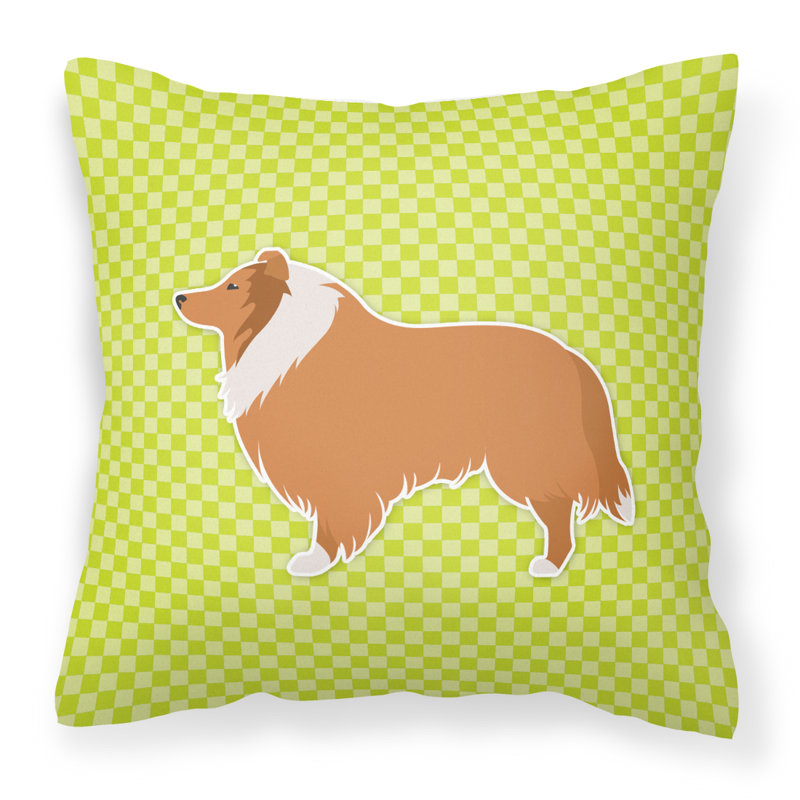 Coussin décoratif intérieur / extérieur Border Collie, H 18 po x l 18 po x P 3 po, Vert