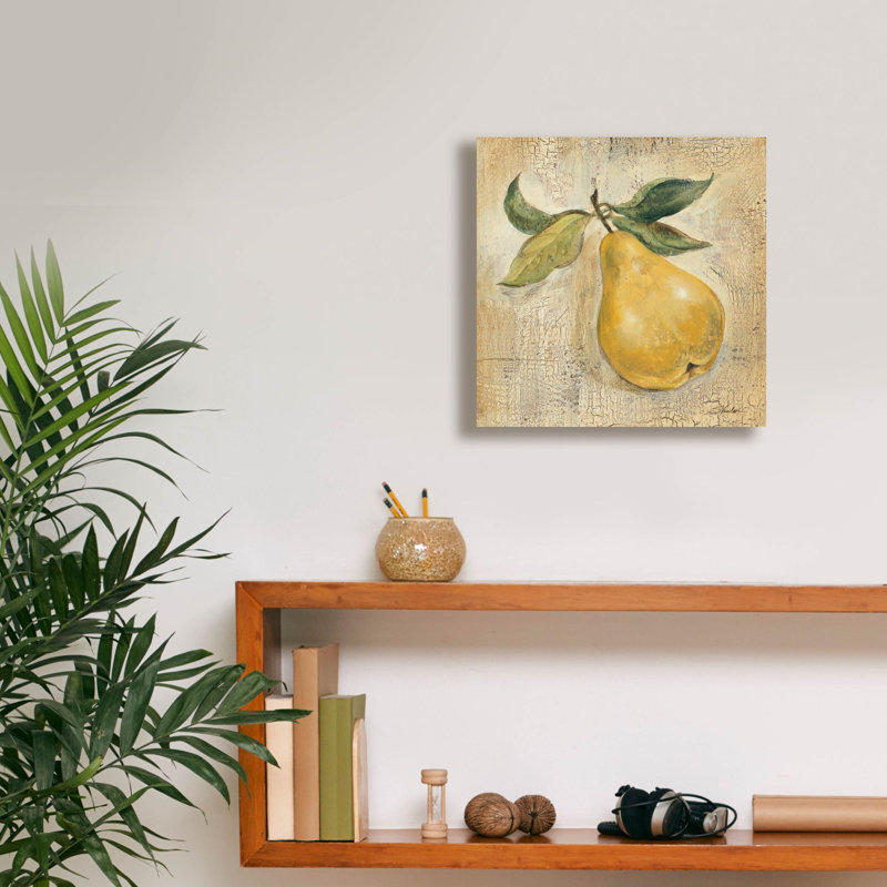 «French Pear» par Silvia Vassileva, art mural sur toile, 12 po x 12 po, H 12 po x l 12 po x P 0,75 po