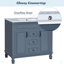 Meuble-lavabo de salle de bain avec lavabo supérieur, armoire à miroir bleu royal, armoire de rangement moderne avec 2 portes à fermeture douce et 2 tiroirs, meuble-lavabo simple