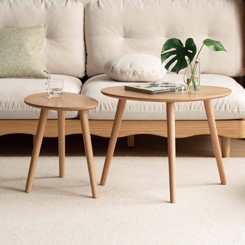 Table d'appoint solide, 17.7" H x 30" W x 30" D, Chêne