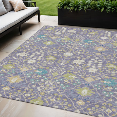 Tapis oriental lavable intérieur / extérieur 5 pi x 8 pi Lavender