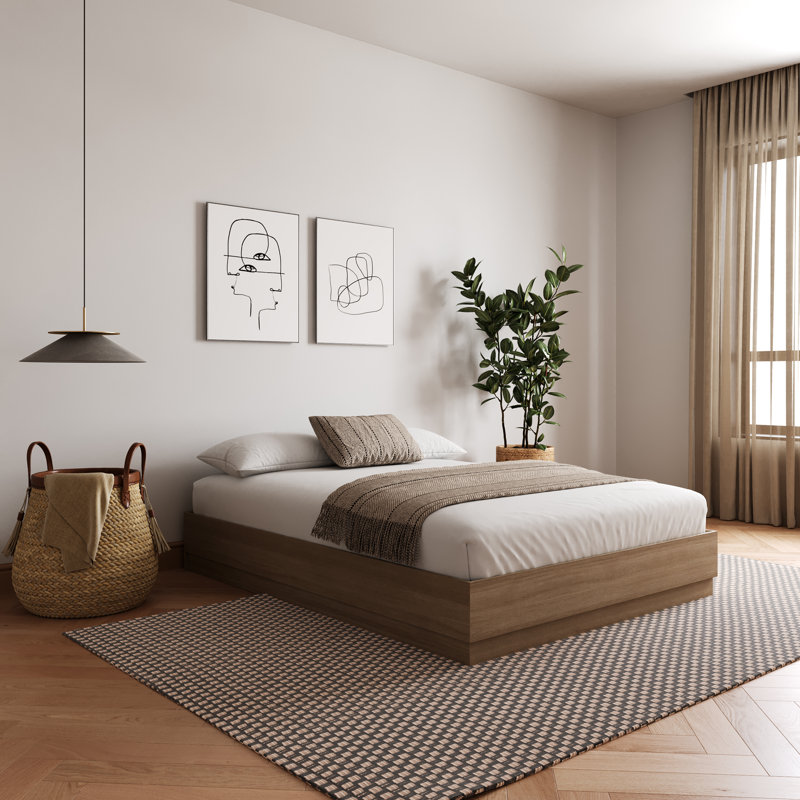 Jodeen Platform Bed, Brown, Queen