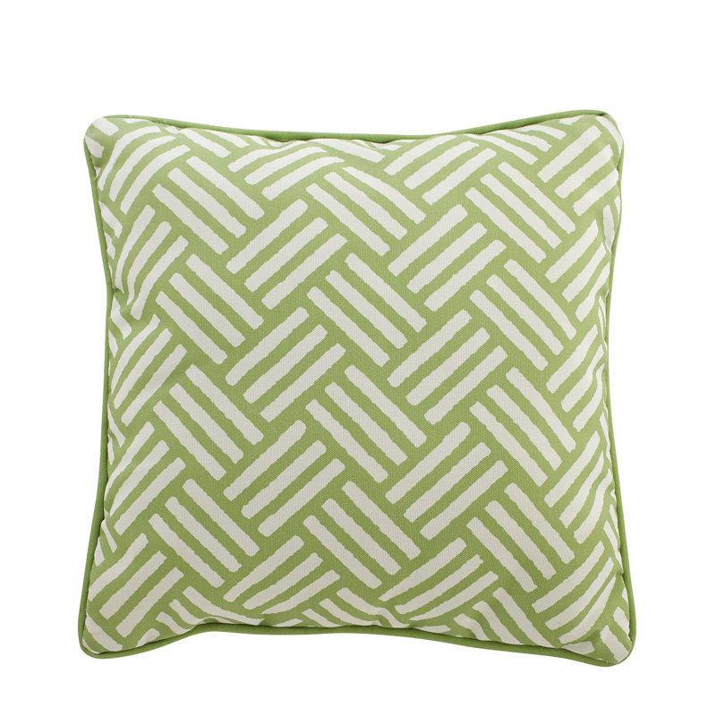 Geometric Outdoor Reversible Throw Pillow, 16" x 16", Burnt Orange/White