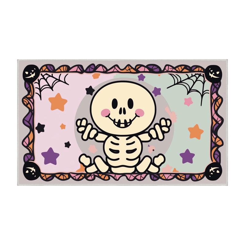 Tapis de Noël lavable The Holiday Aisle® Halloween, Rectangle 7 pi x 9 pi