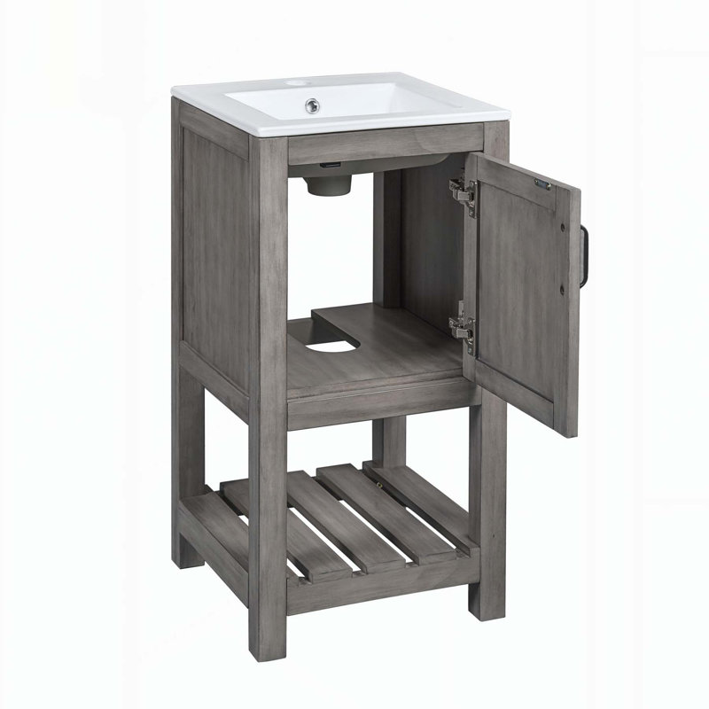 Meuble-lavabo compact avec lavabo en céramique élégant et rangement intelligent