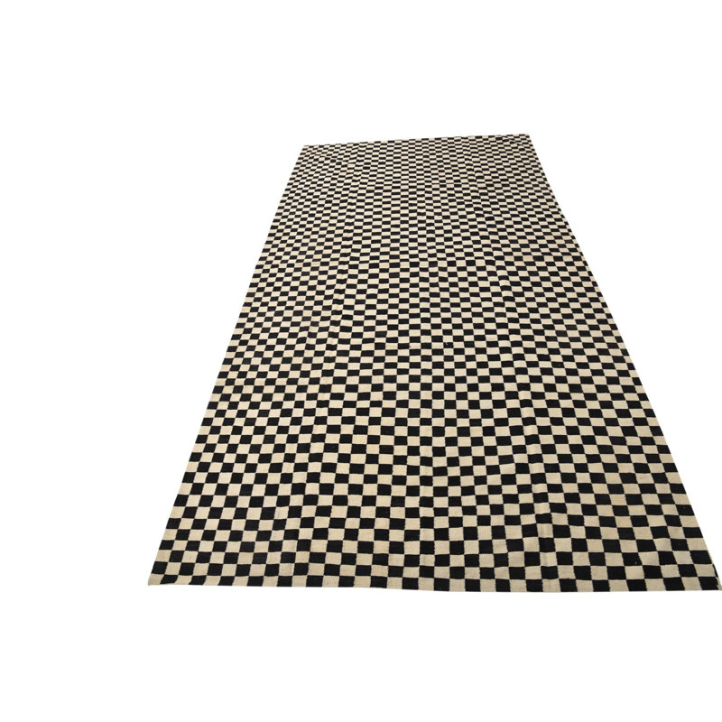 Tapis de couloir noir et blanc Orta